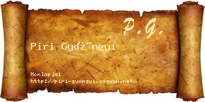 Piri Gyöngyi névjegykártya
